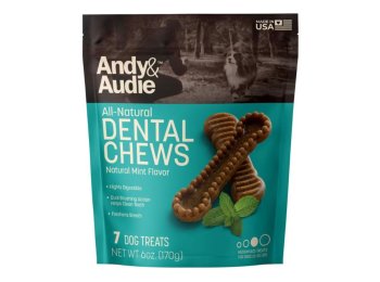 Andy & Audie Dental Chews For Dogs Mint Medium 6oz.