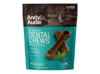 Andy & Audie Dental Chews For Dogs Mint Medium 12oz.