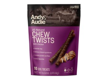 Andy & Audie Alternative Twist Chews For Dogs Chicken Small-10 Count 6.02oz.