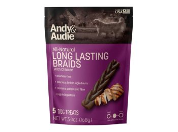Andy & Audie Alternative Braid Chews For Dogs Chicken Medium-5 Count 5.9oz.