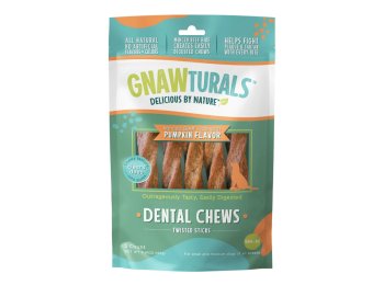 Gnawturals Dental Chews Twisted Stick Pumpkin Medium 5 Count