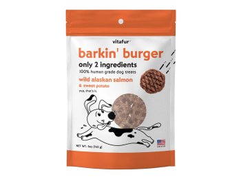 Vitafur Barkin Burger Dog 5oz. Wild Alaskan Salmon Sweet Potato