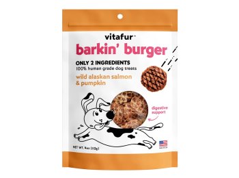 Vitafur Barkin Burger Dog 4oz. Wild Alaskan Salmon Pumpkin