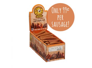 Happy Howie Dog Turkey Sausage 4 Inch 80 Pack