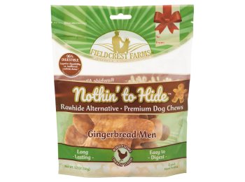 Fieldcrest Farms Nothin To Hide Gingerbread Man Chicken Dog Treats Chicken 1ea/4 pk