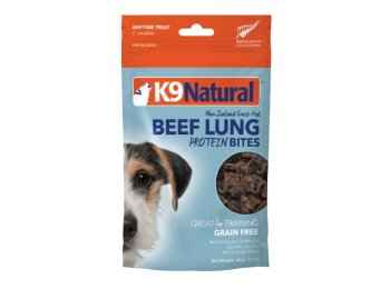 K9 Naturals Dog Air Dried Beef Lung Bites 2.1oz.