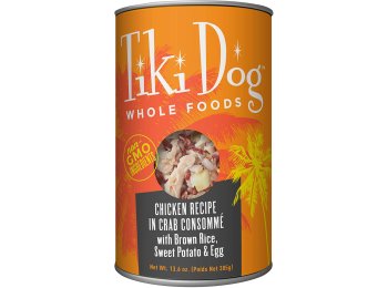 Tiki Pets Dog Whole Foods Chicken Recipe in Crab Consomm 13.6oz. (Case Of 12)