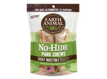 Earth Animal No Hide Pork Chews Dog Treats; 4 Inch; 2 Pack