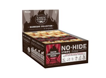 Earth Animal Dog No-Hide Bbq Strips Bacon Cheeseburger 60 Count