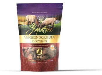 Zignature Dog Ziggy Bar Treat Venison 12oz.