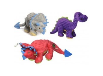 GoDog Dinos Chew Guard Squeaky Plush Dog Toy Large Red