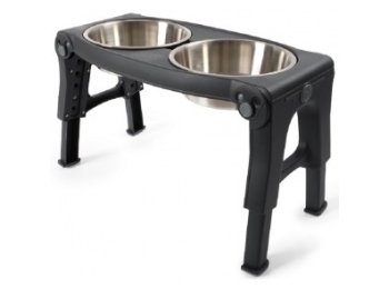 Dexas Adjustable Height Pet Feeder Stainless Steel