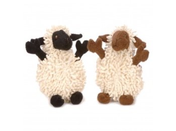 GoDog Fuzzy Wuzzy Sheep Chew Guard Squeaky Plush Dog Toy Mini Assorted