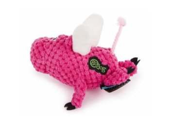 GoDog Checkers - Flying Pink Pig Mini with Chew Guard Technology