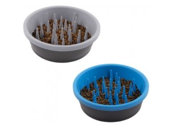 Dexas Slow Feeder Dark Grey/Pro Blue