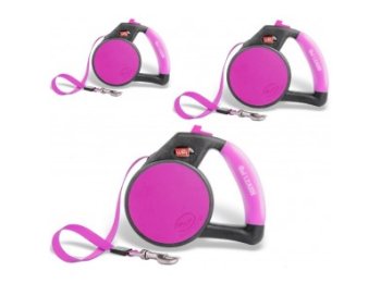 Wigzi Gel Leash - Retractable Pink Large