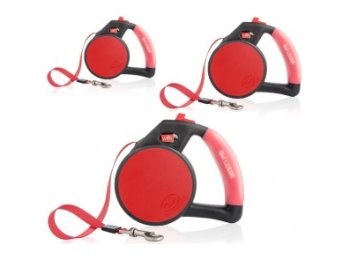 Wigzi Gel Leash - Retractable Red Small