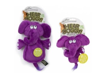 Hear Doggy - Flats Purple Elephant with Chew Guard Large