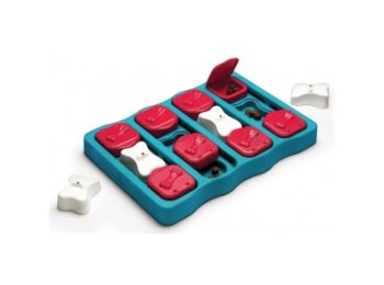 Nina Ottosson Dog Brick Interactive Treat Puzzle Dog Toy, Blue - Level 2 (Intermediate)