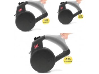 Wigzi Gel Leash - Retractable Black Medium