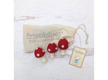 Red Amanita Mushrooms Eco Toys/Fresheners - Set of 3 With Bag