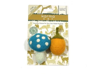 Cat Toy, Pack 2, Mushroom & Acorn