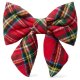 Tartan Plaid Flannel Christmas Lady Dog Bow small