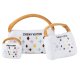 White Chewy Vuiton Purses Squeaker Dog Toy XL