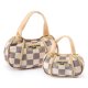 Checker Chewy Vuiton Handbag Squeaker Dog Toy Small Mini