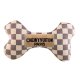 Checker Chewy Vuiton Bones Squeaker Dog Toy XL