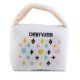 White Chewy Vuiton Purses Squeaker Dog Toy XL