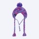 Knit Pom Pom Dog Beanie Hat - Purple & Lavender S (10-15lbs/4.5-7kg)