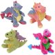 GoDog Dragon Chew Guard Squeaky Plush Dog Toy Large Coral