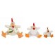 GoDog Checkers - Fat Rooster Chew Guard Squeaky Plush Dog Toy White Large
