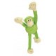 GoDog Crazy Tug - Green Monkey Chew Guard Squeaky Plush Dog Toy Large