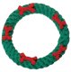 Green Ring with Red Bones Dog Rope Toy (Small - 4")