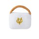 White Chewy Vuiton Purses Squeaker Dog Toy Large