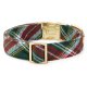 Holly Jolly Flannel Holiday Dog Collar XS Gold