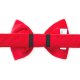 Cranberry Velvet Dog Bow Tie Large