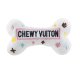 White Chewy Vuiton Bones Squeaker Dog Toy Large