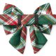 Holly Jolly Flannel Holiday Lady Dog Bow Small