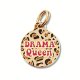 Gold Dog ID Tag with Personalized QR Code - Drama Queen Collar Charm (blank backside)