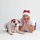 Knit Pom Pom Dog Beanie Hat - Santa S (10-15lbs/4.5-7kg)