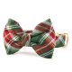 Holly Jolly Flannel Holiday Dog Bow Tie Standard