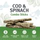 Icelandic Dog Cod & Spinach Combo Sticks 2oz.
