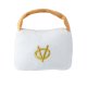 White Chewy Vuiton Purses Squeaker Dog Toy Large