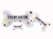 White Chewy Vuiton Bones Squeaker Dog Toy Large