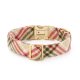 Eggnog Plaid Flannel Holiday Dog Collar L Gold