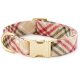 Eggnog Plaid Flannel Holiday Dog Collar L Gold