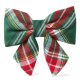 Holly Jolly Flannel Holiday Lady Dog Bow Small